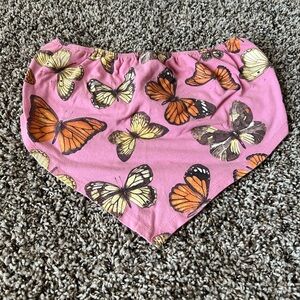 Pink Butterfly Print Bandana